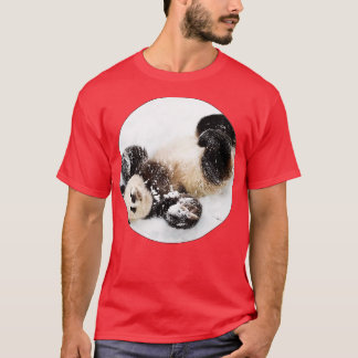 Panda bear laying in the snow Pandorasboxkids T-Shirt