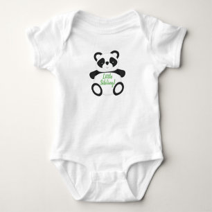 Panda Bear Little Sister Brother Baby Bodysuit