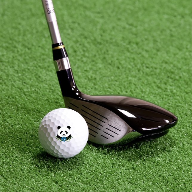 Panda Bear Lotus Flower Blue Golf Balls (Creator Uploaded)