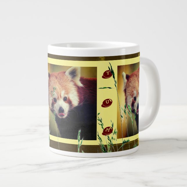 Panda Bear Love  Large Coffee Mug (Front Right)
