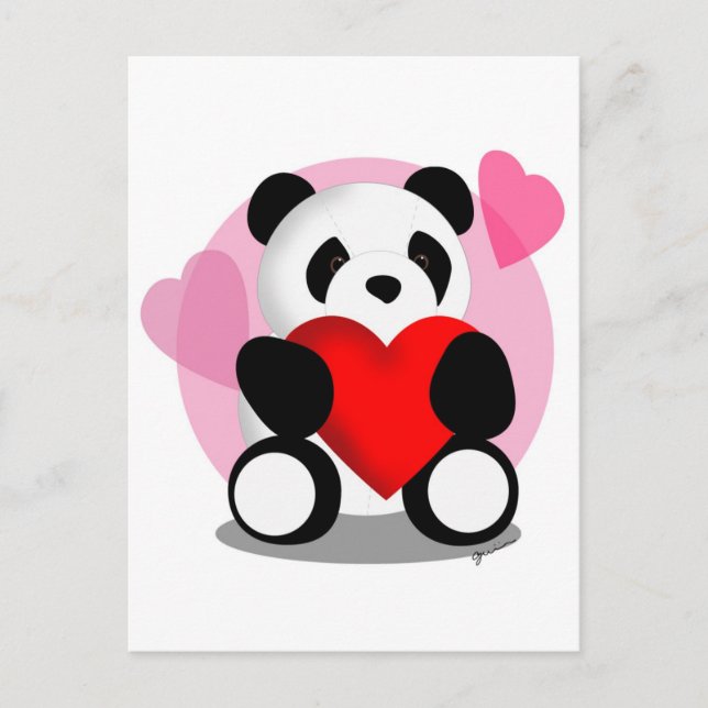 Panda Bear Love Postcard (Front)