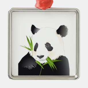 Panda Bear Metal Ornament