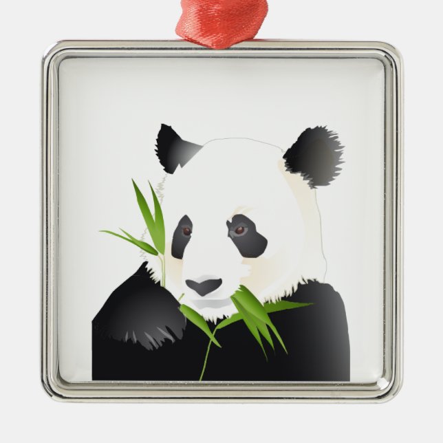 Panda Bear Metal Ornament (Front)