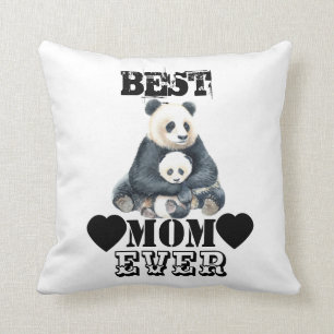 PANDA BEAR MOM AND BABY THROW PILLOW