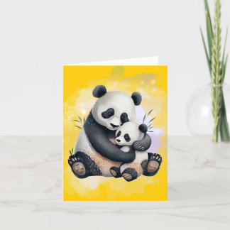 Panda Bear Mother and Baby Mother's Day Card