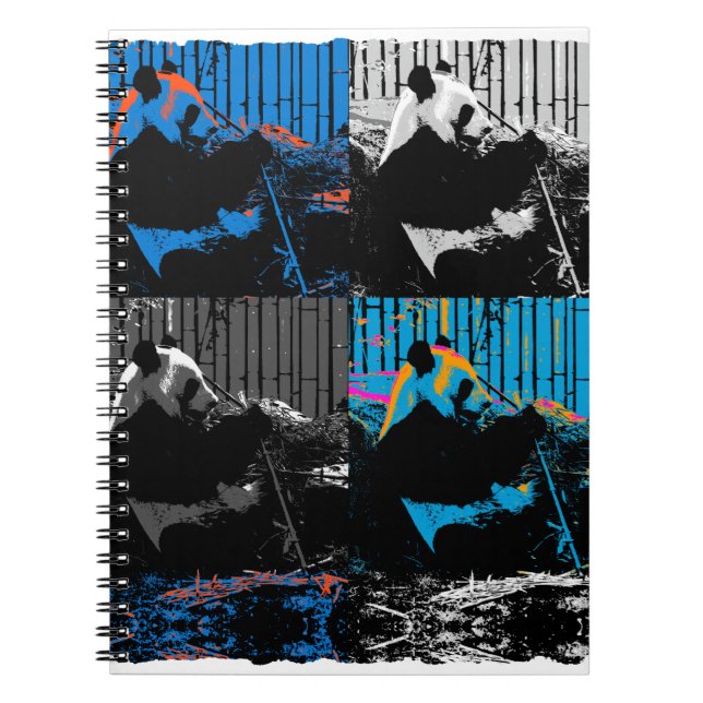 Panda Bear Multi-panel Modern Art Design Notebook (Front)