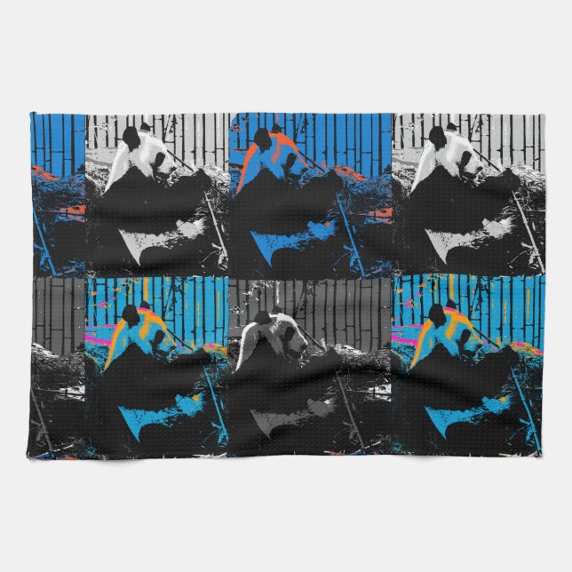 Panda Bear Multi-panel Modern Art Design Tea Towel (Horizontal)