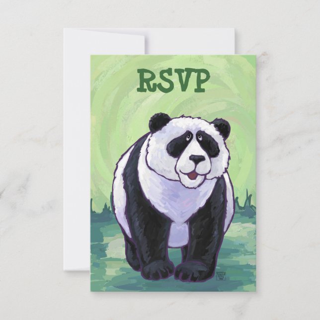 Panda Bear Party Centre Invitation (Front)