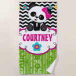 Panda Bear Personalized Monogram Beach Towel<br><div class="desc">Adorably Cute Personalized Panda Bear Personalized Beach Towel</div>