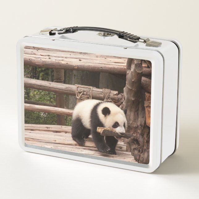 Panda Bear Playful Metal Lunchbox (Back)