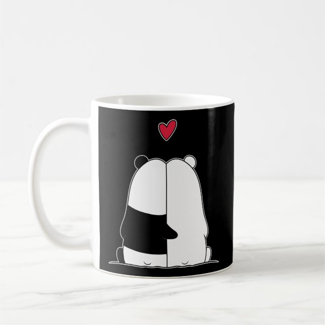 Panda Bear Polar Bear Love Day Coffee Mug (Left)