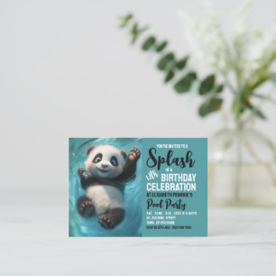 Panda Bear, Pool Party Birthday Handout Tickets