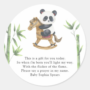 Panda Bear - Prayer Candle Label