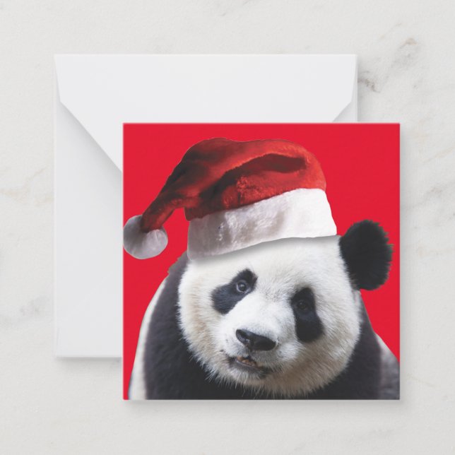 Panda Bear Santa Claus Card (Front)