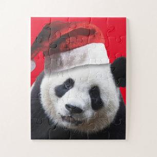 Panda Bear Santa Claus Jigsaw Puzzle