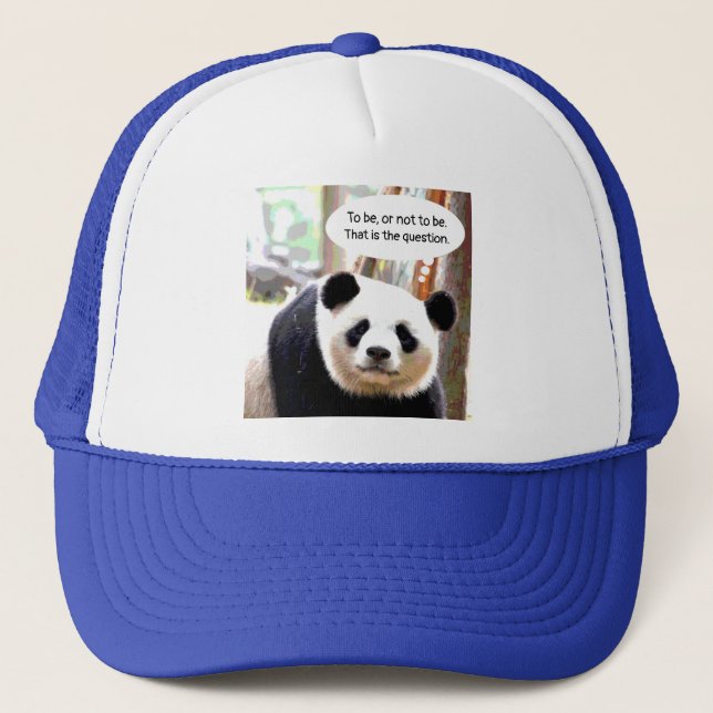 Panda Bear Shakespeare Quote Elegant Modern Trucker Hat (Front)