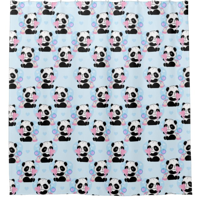 Panda Bear Shower Curtain (Front)