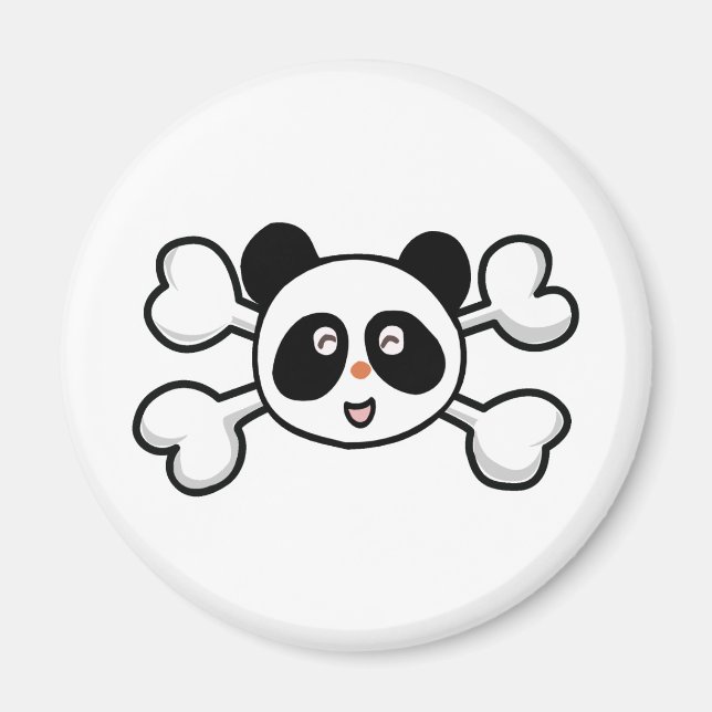 panda bear Skull and Crossbones Magnet (Front)