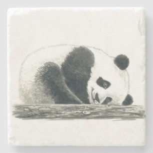 Panda bear stone coaster