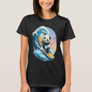 Panda Bear Surfing the great Wave off Kanagawa T-Shirt