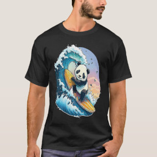 Panda Bear Surfing the great Wave off Kanagawa T-Shirt