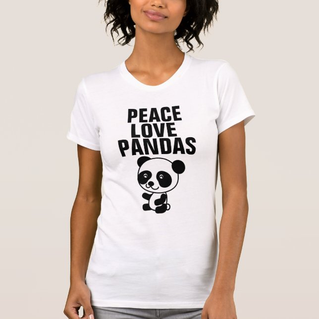 Panda Bear T-shirts, Peace Love T-Shirt (Front)