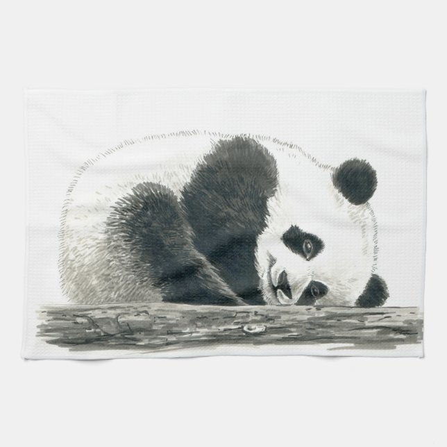 Panda bear tea towel (Horizontal)