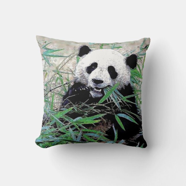 Panda Bear Throw Pillow (Front)