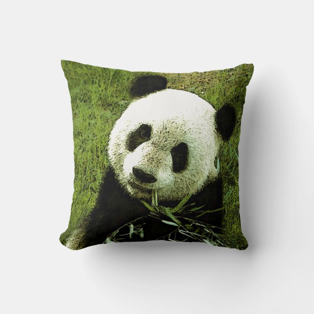 Panda Bear Throw Pillow (Front)