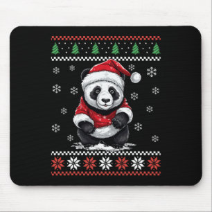 Panda Bear Ugly Christmas Xmas For Adults Kids Mouse Pad