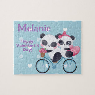 Panda Bear Valentine's Custom Kid Puzzle