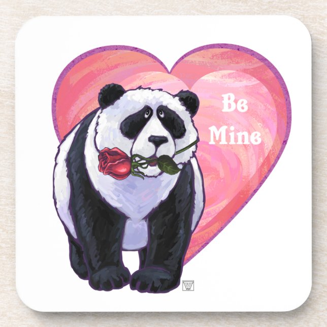 Panda Bear Valentine's Day Coaster (Front)