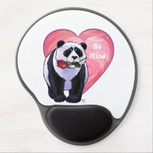 Panda Bear Valentine's Day Gel Mouse Pad