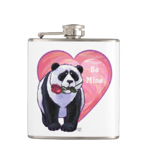 Panda Bear Valentine's Day Hip Flask