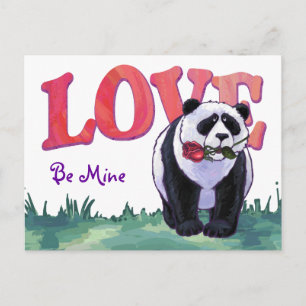 Panda Bear Valentine's Day Holiday Postcard