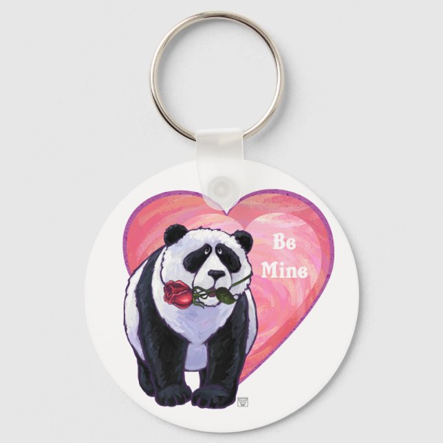 Panda Bear Valentine's Day Key Ring (Front)