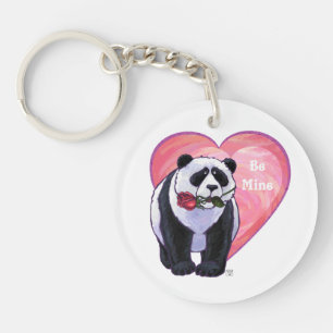 Panda Bear Valentine's Day Key Ring