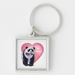 Panda Bear Valentine's Day Key Ring