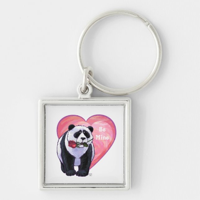 Panda Bear Valentine's Day Key Ring (Front)