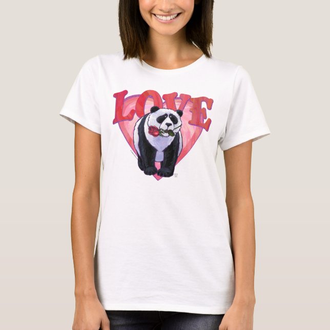 Panda Bear Valentine's Day T-Shirt (Front)