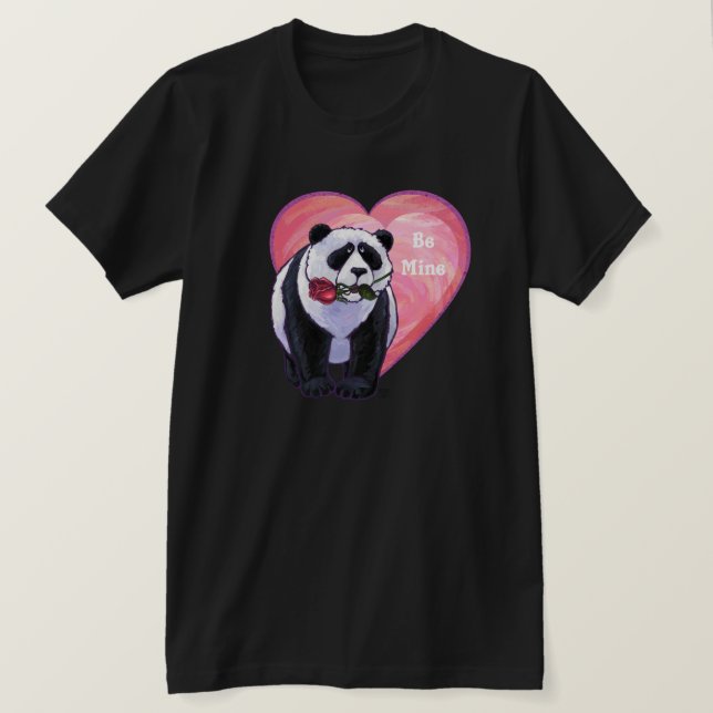 Panda Bear Valentine's Day T-Shirt (Design Front)