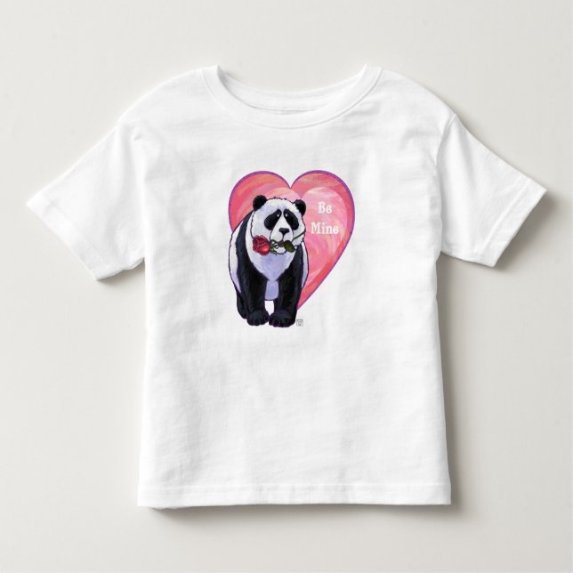 Panda Bear Valentine's Day Toddler T-Shirt (Front)