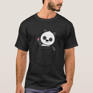 Panda Bear Waving In A Pocket Pocket Panda Bear T-Shirt
