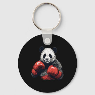 Panda Bear Wearing Boxing Gloves - Funny Boxing  Key Ring
