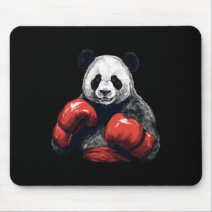 Panda Bear Wearing Boxing Gloves - Funny Boxing Mouse Pad