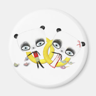 Panda Bear Wedding Cute Rings birds Magnet