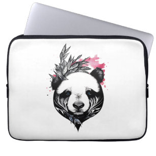 Panda Bear Wild Animal Nature Illustration Art Tat Laptop Sleeve