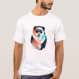 Panda Bear Wild Nature Animal Colours Art T-Shirt