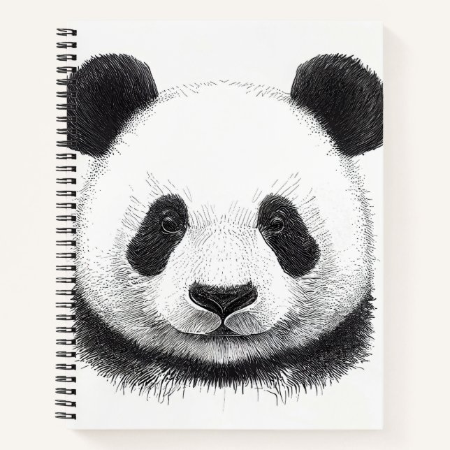 Panda Bear Wild Nature Animal Illustration Art  Notebook (Front)