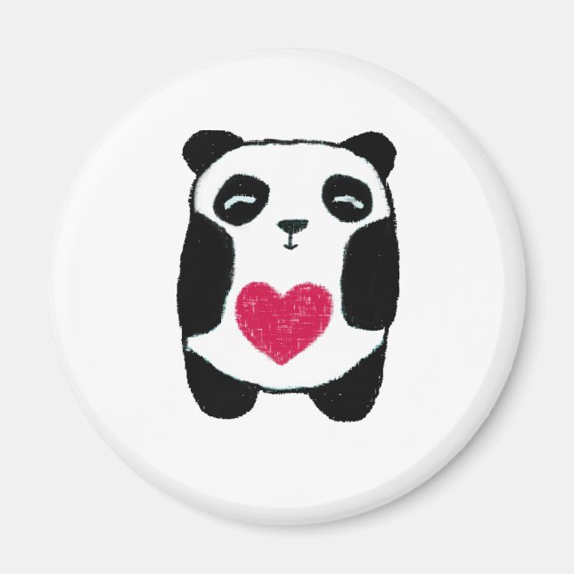 Panda Bear with a heart magnet (Front)
